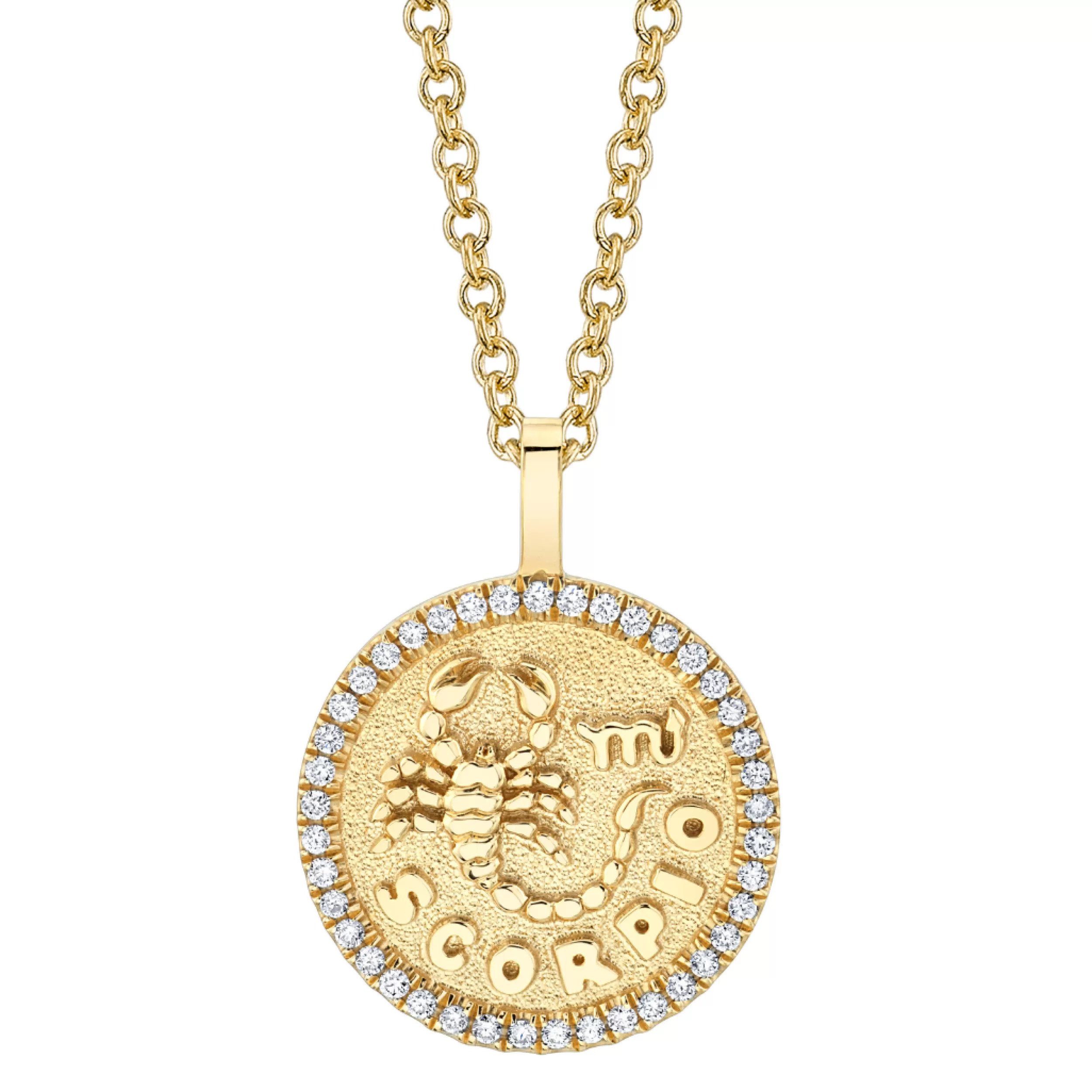 Anita Ko Pendants | Zodiac Coins^SCORPIO ZODIAC COIN PENDANT WITH DIAMOND FRAME