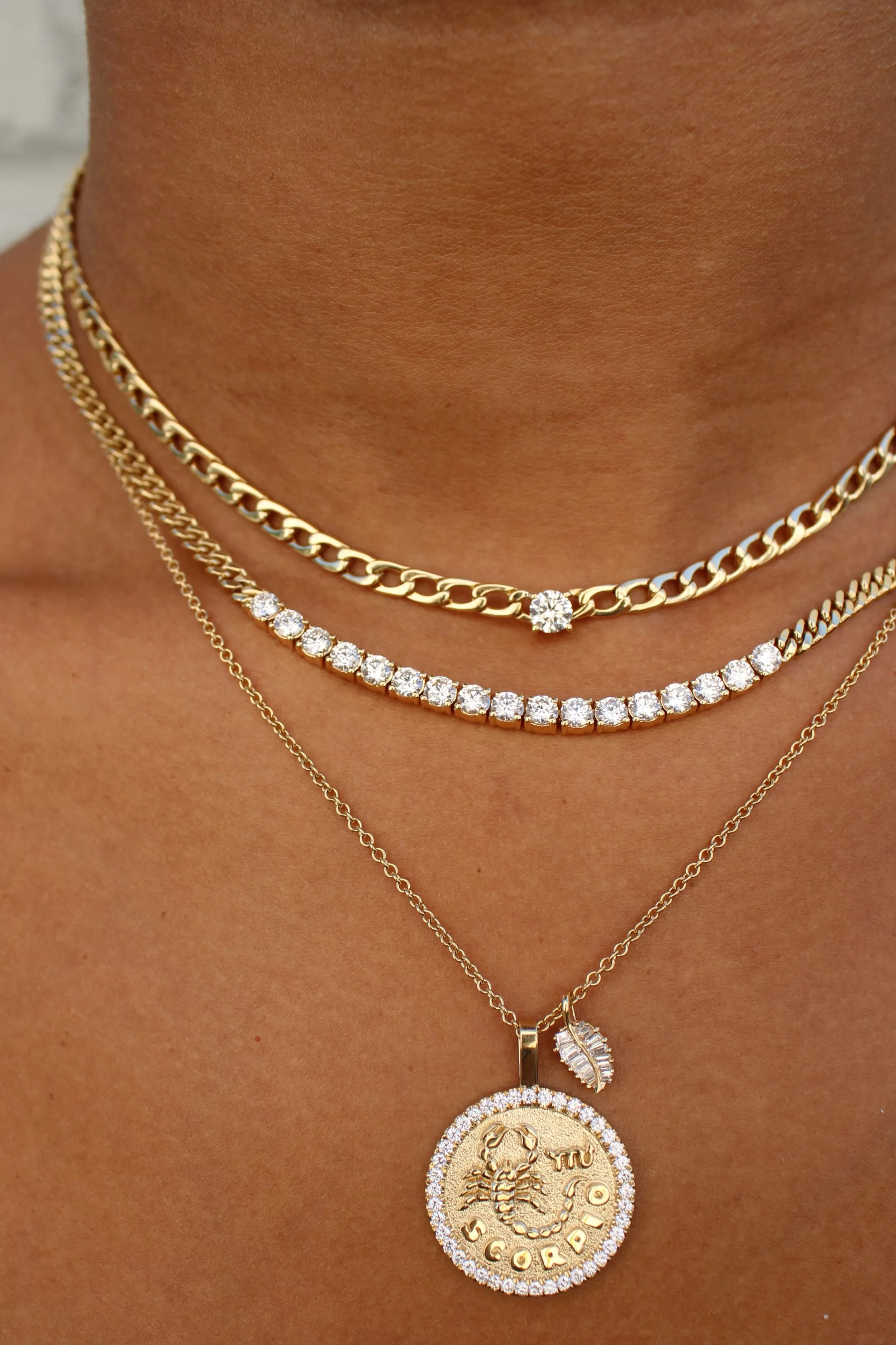 Anita Ko Pendants | Zodiac Coins^SCORPIO ZODIAC COIN PENDANT WITH DIAMOND FRAME