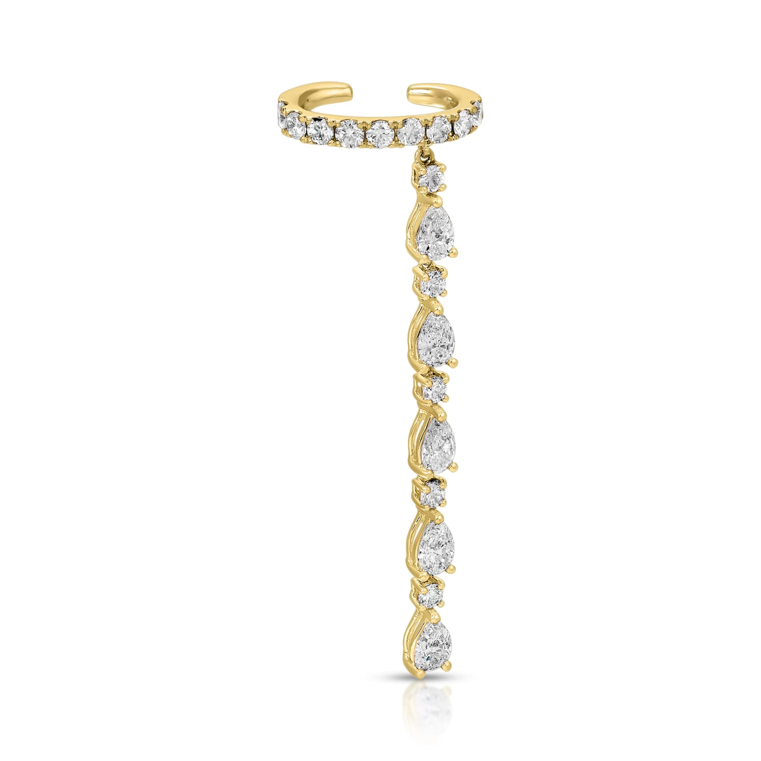 Anita Ko Ear Cuffs^SINGLE ROW DIAMOND EAR CUFF WITH 5 PEAR AND ROUND DIAMOND DROPS