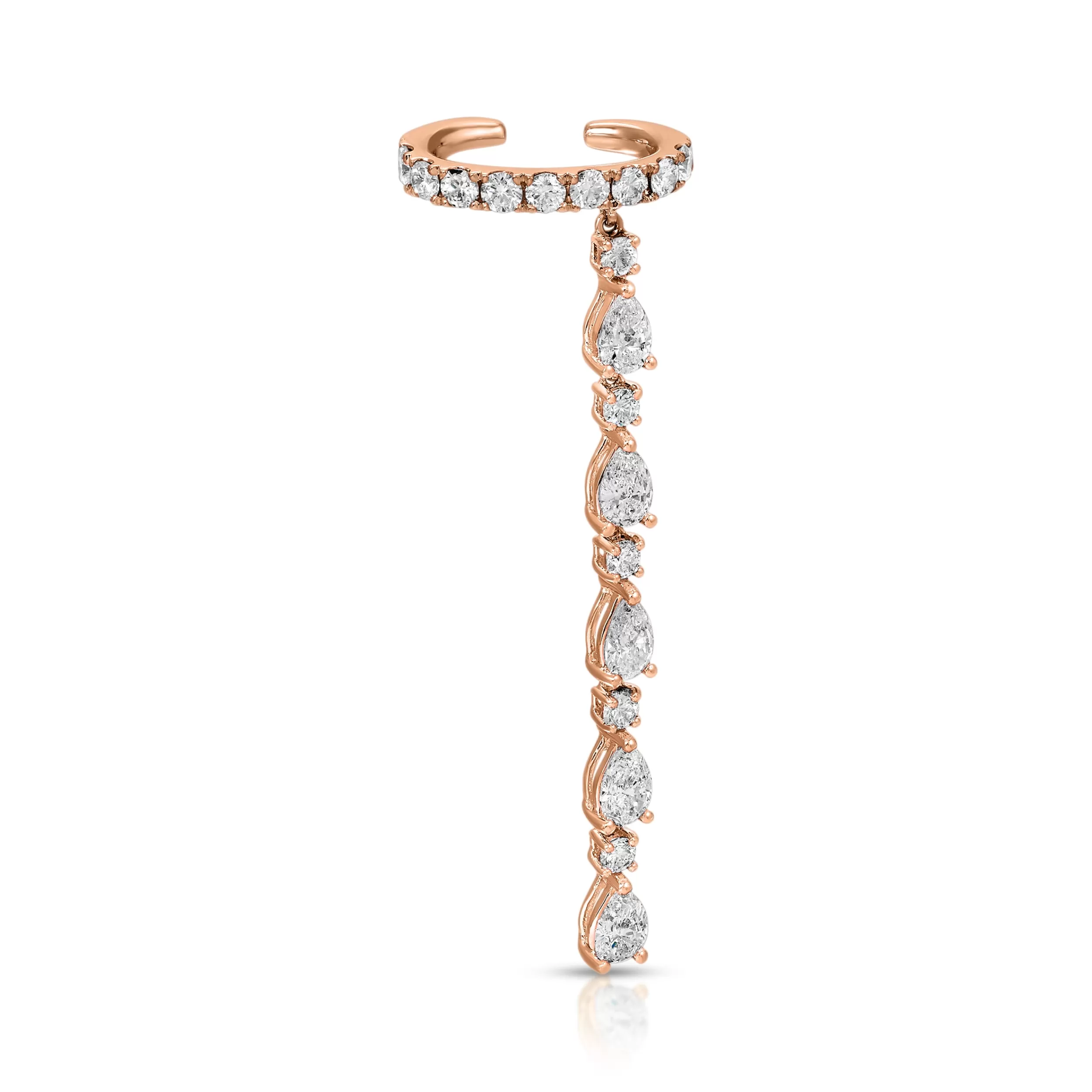 Anita Ko Ear Cuffs^SINGLE ROW DIAMOND EAR CUFF WITH 5 PEAR AND ROUND DIAMOND DROPS