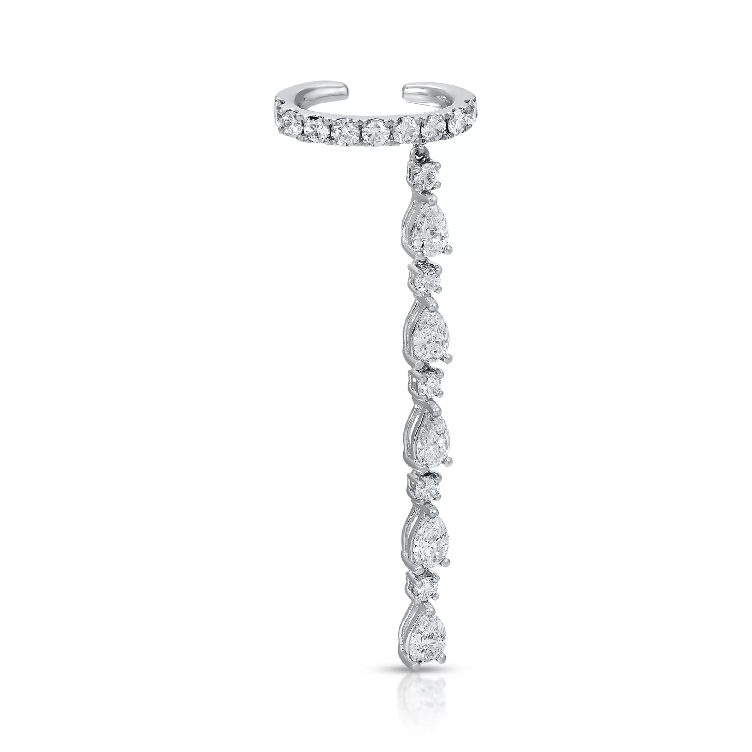 Anita Ko Ear Cuffs^SINGLE ROW DIAMOND EAR CUFF WITH 5 PEAR AND ROUND DIAMOND DROPS