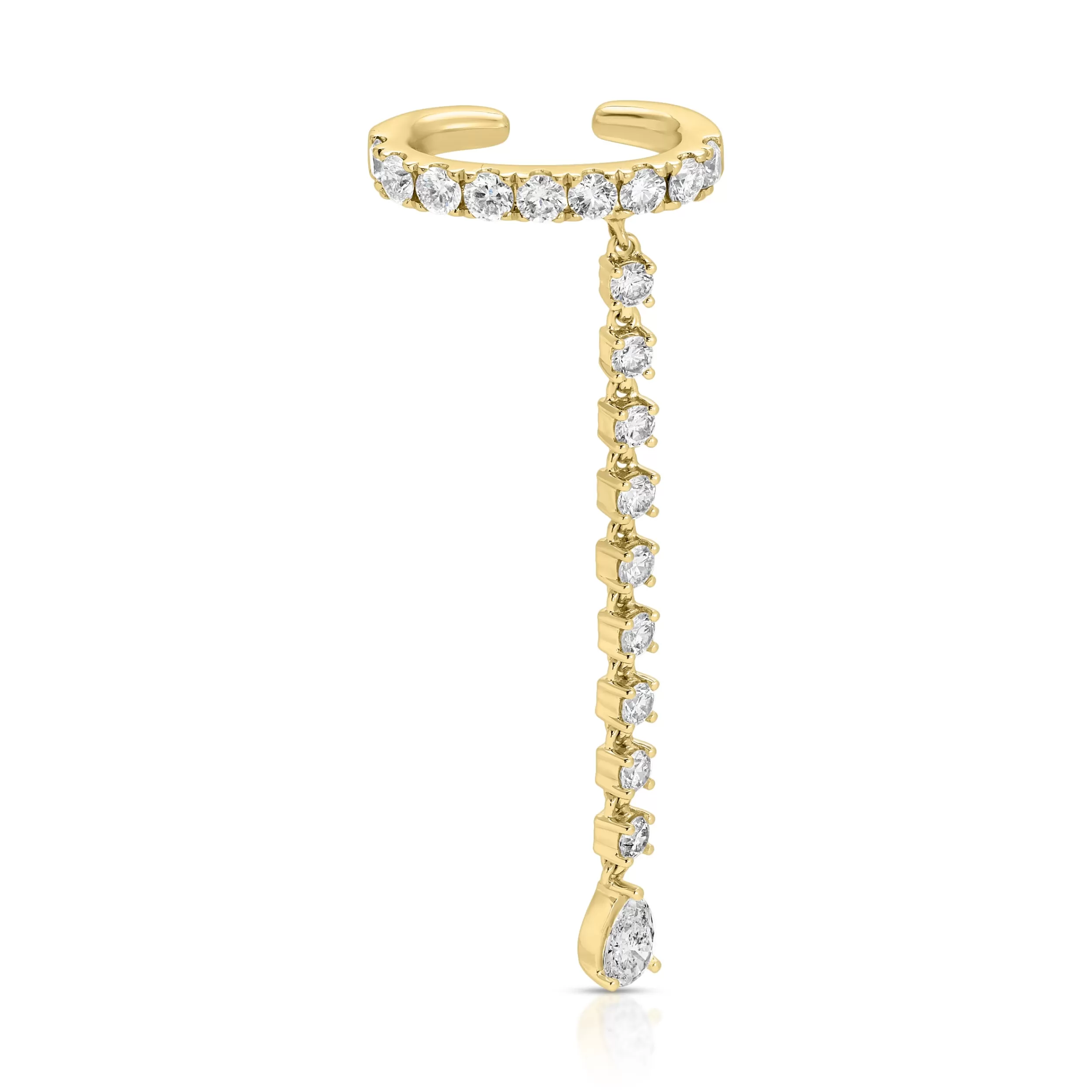 Anita Ko Ear Cuffs^SINGLE ROW DIAMOND EAR CUFF WITH ROUND AND PEAR DIAMOND DROPS