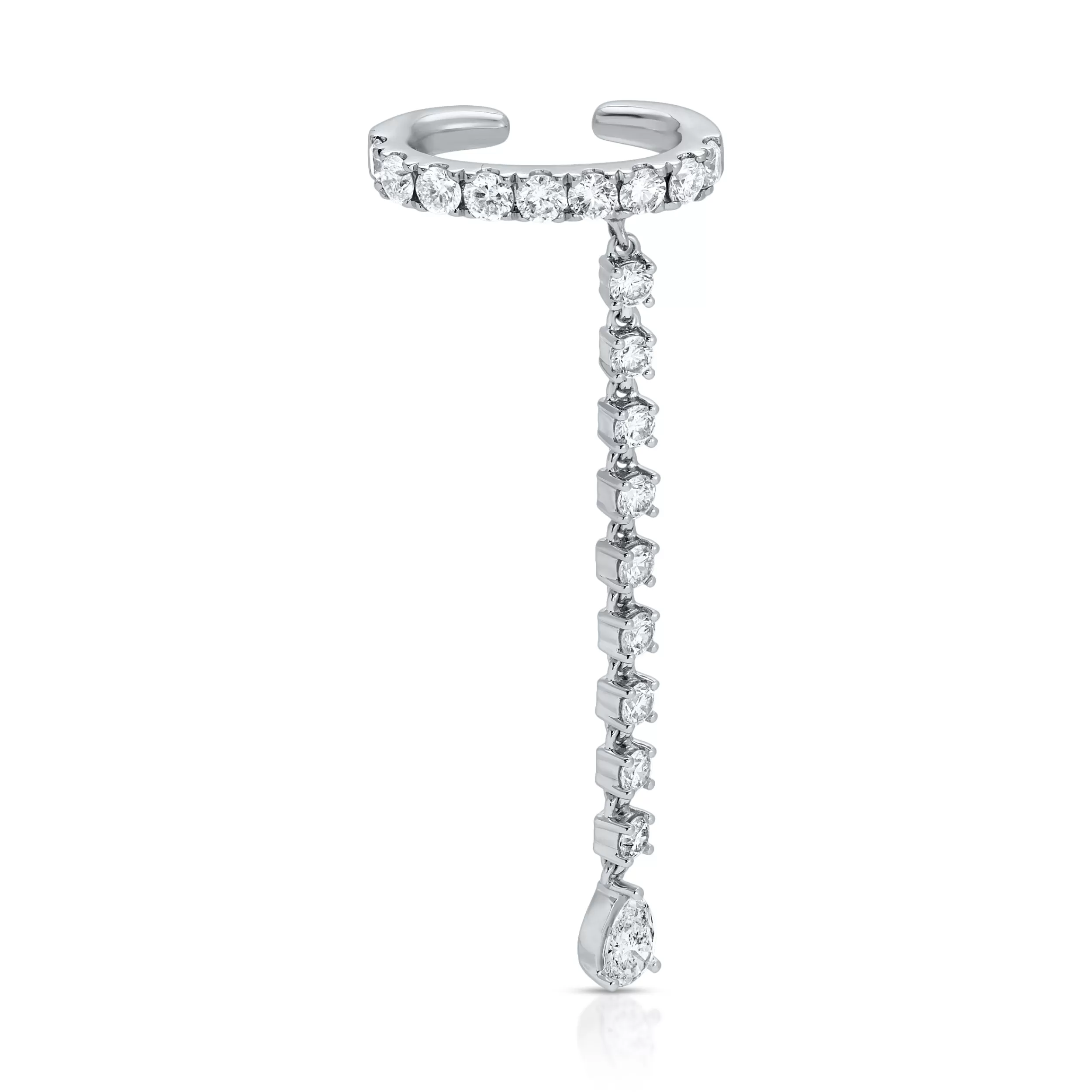Anita Ko Ear Cuffs^SINGLE ROW DIAMOND EAR CUFF WITH ROUND AND PEAR DIAMOND DROPS