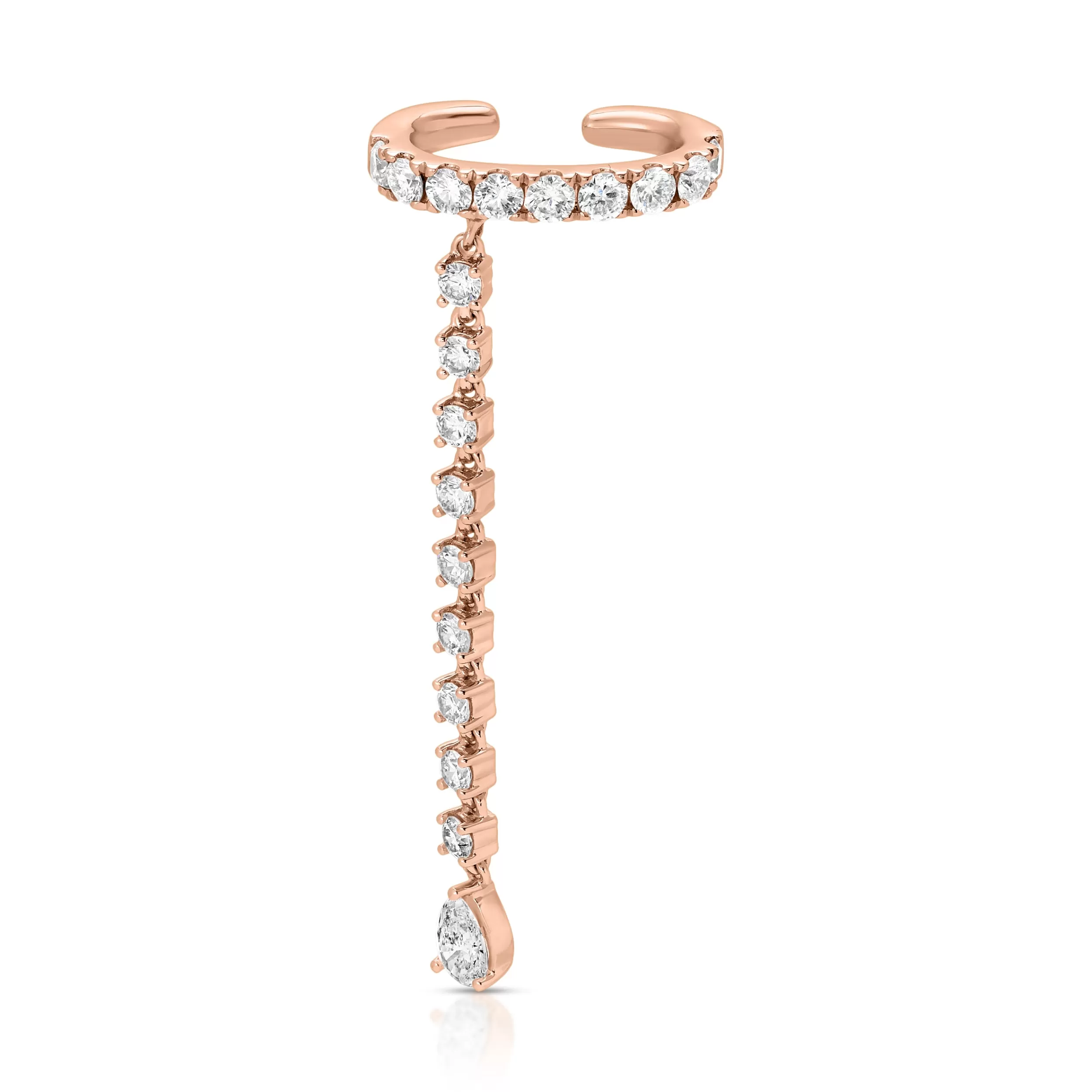Anita Ko Ear Cuffs^SINGLE ROW DIAMOND EAR CUFF WITH ROUND AND PEAR DIAMOND DROPS