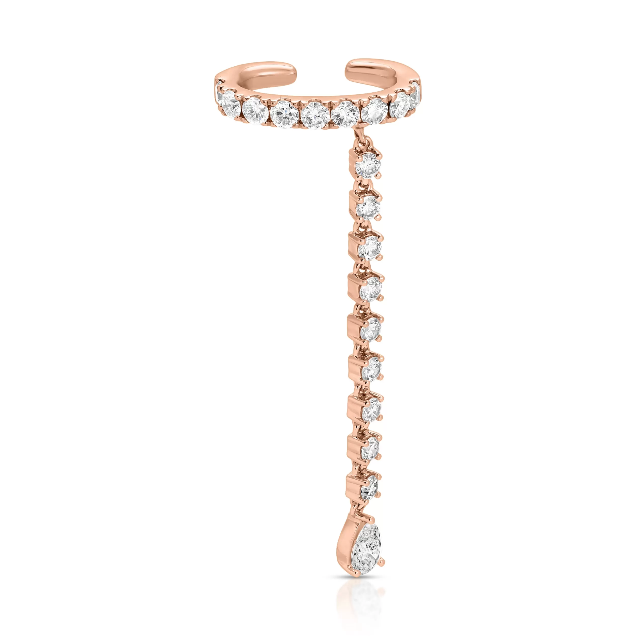 Anita Ko Ear Cuffs^SINGLE ROW DIAMOND EAR CUFF WITH ROUND AND PEAR DIAMOND DROPS